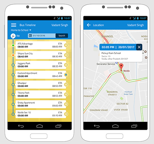 Live CCTV Images, GPS & RFID based student tracker